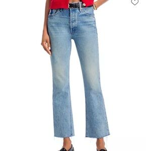 Mother tripper flood denim jeans women size 30 straight leg ankle stretch crop